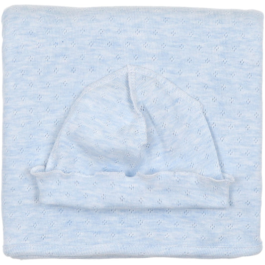 set-clinica-per-neonato-in-cotone-traforato-colore-azzurro-tenue-coperta-e-cappellino